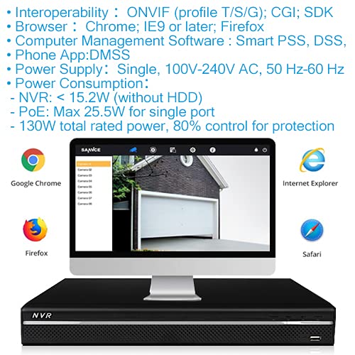 NVR 16Channel 1U 16PoE 4K&H.265 Pro Network Video Recorder ,Max 320 Mbps Incoming Bandwidth , NVR5216-16P-4KS2E