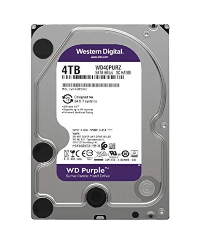 Western Digital 4TB WD Purple Surveillance Internal Hard Drive HDD - SATA 6  Gb/s, 64 MB Cache, 3.5