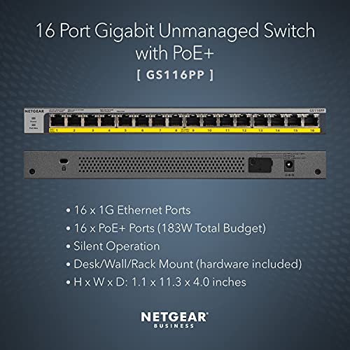 16-Port Gigabit PoE+ Switch – Unmanaged PoE Switch